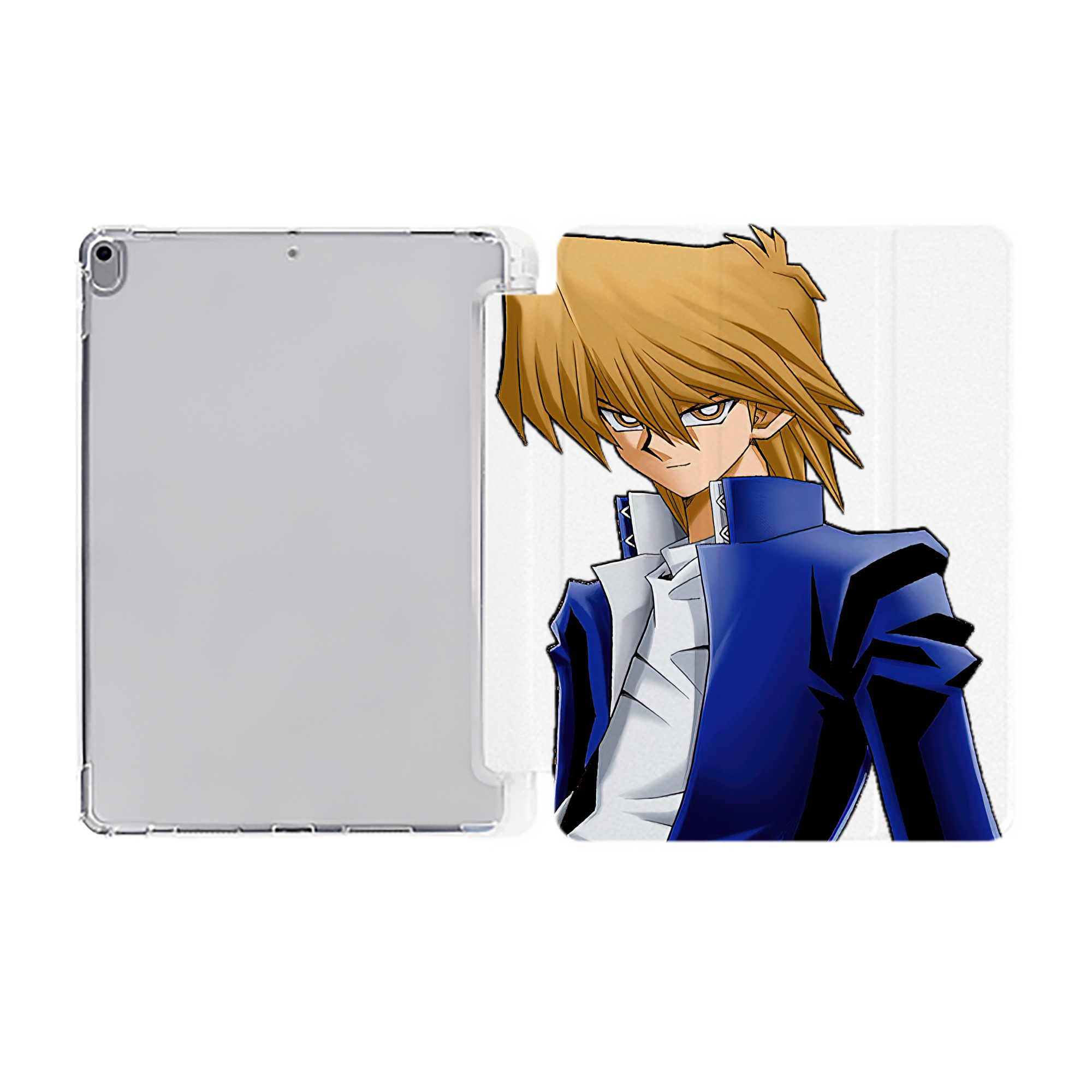 （画像用） 遊☆戯☆王 Yu-Gi-Oh! IPad ケース ペン収納付き 三つ折りスタンド PUレザー×シリコン 対応機種9.5/10.5/10.9インチ